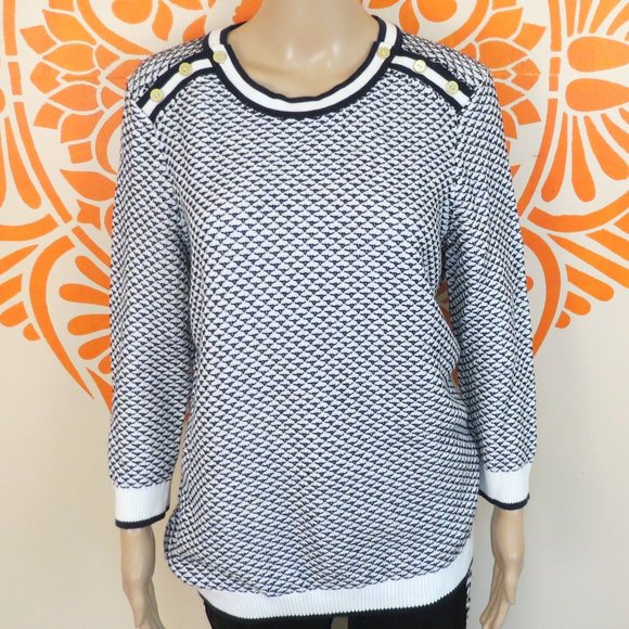 Tommy Hilfiger Sweaters - Tommy Hilfiger Blue & White Nautical SweaterL